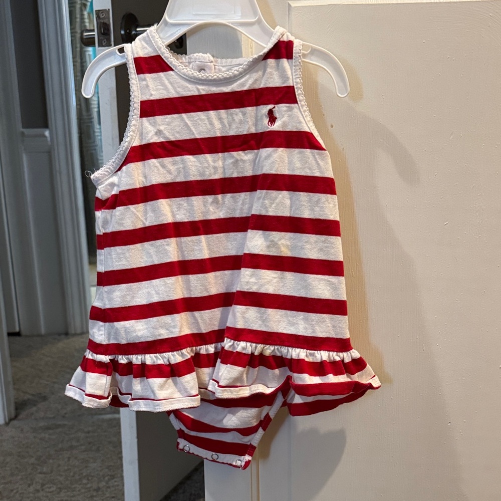 Ralph Lauren Red and White Striped Dress